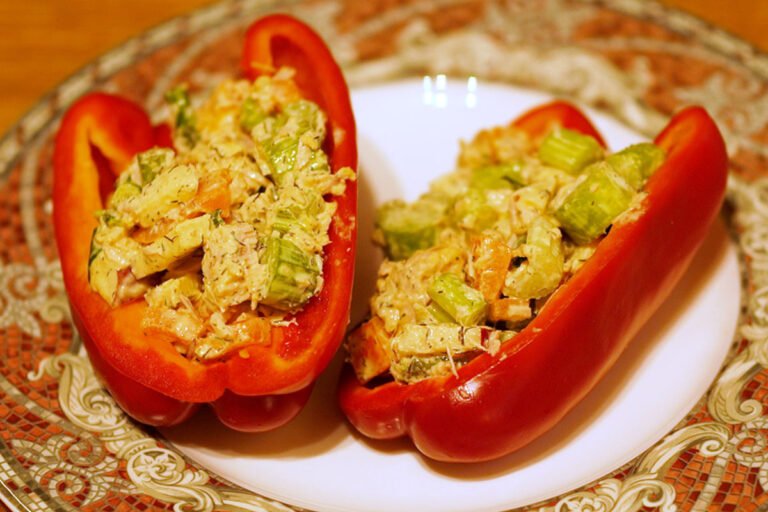 Tuna-Salad-Stuffed-In-Red-Peppers